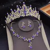 Ensembles de bijoux de mariage magnifiques diadèmes en cristal de mariée pour femmes couronne fleur collier ras du cou ensemble de costumes de mariée 231116