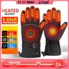 Gants à cinq doigts Gants chauffants électriques Gants thermiques d'hiver Ski chaud Snowboard Chasse Pêche Gants chauffants rechargeables imperméables 231117