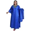 Ethnic Clothing African Maxi Long Dress Women Embroidered Lace Loose Dolman Sleeves Robe Bazin Riche Femme Dashiki 3 Piece Sets