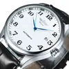 Altri orologi Winner Business Orologio minimalista da uomo Design retrò classico con calendario Cintura meccanica automatica in pelle nera di marca superiore 231117