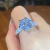 Anelli di nozze GRA Elegante reale 5CT Grande diamante 6 Prong Fidanzamento per le donne Argento sterling 925 Gioielleria raffinata di lusso 231117