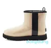 Mini botas clásicas transparentes Diseñador Castaño Piel natural Mármol Blanco Negro Polen Plataforma roja Gamuza Superior Lujo Cuero de invierno Medias botas de nieve para mujer