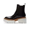 Stella mccartney Bottes Chelsea bottes marron noir blanc Caoutchouc semelle épaisse talon épais Femme Botte en cuir