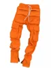 Männer Hosen Männer Übergroße Cargo Streetwear Lange Schritt Einfarbig wolle dreidimensionale Taschen Schlank Getäfelten Warme hosen männlichen 231117