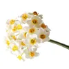 Fleurs décoratives Pratique Simulation Fleur Fraîcheur Artificielle Sans Arrosage Jaune Blanc Faux Narcisse Bouquet Po Accessoires