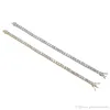 hip hop tennis diamonds chain bracelets for men fashion copper zircons 7 8 inches golden silver jewelry253h