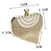 Kvällspåsar Gloig Fashion Women Tassel Evening Bags Diamonds Beaded Clutch Wedding Purse Shoulder Party Laides Case Purse 231117