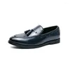 Abendschuhe Britisch Herren Schwarz Blau Braun Quasten Slip On Oxford Leder Mokassins Hochzeit Abschlussball Heimkehr Schuhe Zapatos Hombre