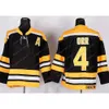 Vintage Hockey''nhl '' Jerseys #4 Bobby Orr Jersey Męs Black 75th Winter Classic Yellow Shirts 1976 Nation Team Patch M-xxxl