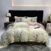 Set di biancheria da letto copripiumino con foglie tropicali multicolori vibranti vivaci 800TC Lyocell morbido e confortevole set di 4 federe per lenzuola