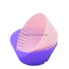 Herramientas de pastelería para hornear Sile Muffin Cup Pastel redondo DIY Molde para hornear Alta temperatura Hogar Huevo Tarta Horno Herramienta Drop Entrega Hogar Gard Dhsku