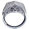 Met Zijstenen Heren Ring Iced Out 3A Steentjes Ringen Weelderige Jewlry Goud Zilver Mode-sieraden Hele Hip Hop232N