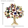 Pins Brooches Wuli baby Multicolor Rhinestone Tree Brooches Women Men Christmas Tree Party Office Casual Brooch Pins GiftsL231117