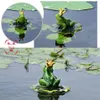 Resin Floating Frogs Statue Creative Frog Sculpture Outdoor Garden Pond Decorative Home Fish Tank Garden Decor Desk Ornament T2001226a