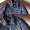 Herrjackor Copersian Vintage Blue Men Leather Jacket Slim Fashion 100 Natural Cowhide Man äkta kappa Autumn Spring 231116