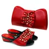 Dress Shoes Arrival Italian Shoes with Matching Bags Set Decorated with Rhinestone Women Summer Shoes African Wedding Shoe and Bags 231116