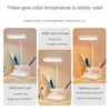 Bordslampor Bedrida Portable Foldbar Stepless Dimble Rechargeable Eye Protection Bedroom Decor Lamp Double Pen Holder Design