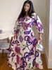 Casual Dresses Print Midi Dress Ruched 34 Sleeve Maxi Dress Women's Fashion Cut Out Pleated A Line Vestidos Summer Elegant Party Dresses 230417