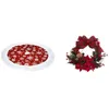 Dekorativa blommor kransar 101 cm julgran kjol röd krans konstgjord växt rotting cirkel väggdekoration för hem a
