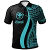 Men's T Shirts Hawaii Polo Shirt White Polynesian Tentacle Tribal Pattern 3D Printed Men Women Short Sleeve Summer T-shirt