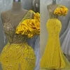 2023 kwietnia ASO EBI Żółta Sukienka Promowa Kryształki Kościki Seksowne wieczór Formalne przyjęcie Drugie przyjęcie urodzinowe suknie zaręczynowe sukienki szat de soiree ZJ5897