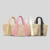 Large Capacity Beach Shopping Bags Luxury Designer Rattan Woven Shoulder Bag Women Handmade Straw Handbags Summer Travel Bag 2023