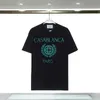 Casablanc Męskie koszulki kolorowe litera druk marki Mężczyzn Mężczyzn Krótkoczersowo-t-shirt Designer Designer Stroje koszulki Homme Summer O-Neck Tshirt
