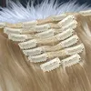 613 Silkeslen Straight Wavy Clip in Hair Extensions 100g/mycket bästsäljande rå jungfru peruansk brasiliansk malaysisk indisk 100% Remy Human Hair Weaves