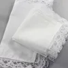 25 cm biała koronkowa cienka chusteczka 100% bawełniany ręcznik kobieta ślub przyjęcie podtrzymujące dekorację serwetka