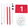 Golf Training Aids 5-secties Flagstick 6ft Flag Cup voor Yard Pro Detachable Hole en Driving Range Anti-Rust Glass 22