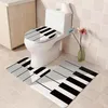 Set da bagno 3 pezzi semplice pianoforte stampato ancoraggio bagno flatoilet copertura tappetino piedistallo tappeto antiscivolo pavimento wc set da bagno208c
