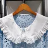 Womens Jackets Maje Sky Blue Embroidered Blouse with Cutout and Doll Collar | Size S-l