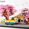 Blocks Cherry Blossom House Tree Railway Station Building Block Cheers Flowers City Street View Assembled Building Block Series Toys