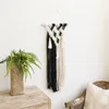 Decorative Figurines Ins Nordic Style Handmade Woven Black White Macrame Tapestry Hanging Decor Bohemian Wall Wedding Bedroom Decoration