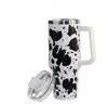 مع Stan Logo 40oz Tumblers Cups Lids and Straw Cheetah Cow Print Leopard Heat Preservation Mugs Carge Carty Water Bottles GG1117