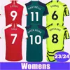 2023 24 Saka Gabriel Womens Futbol Formaları Tierney Beyaz G. Jesus Saliba Smith Rowe Eve Away 3. Futbol Gömlekleri Kısa Kollu Üniformalar