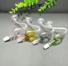 Smoking Pipe Mini Hookah glass bongs Colorful Metal Shape 10mm Large Colored Peach Heart Glass Pot