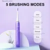 Toothbrush 1Set Oral Brush Teeth Cleaner Comfortable Grip ABS Sonic Rechargeable Electric Toothbrush 3 Brush Heads Couple Q231117