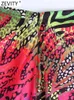 Kjolar zevity kvinnor vintage kontrast färg tryck knutna sarong midi kjol faldas mujer kvinnlig baksida zipper sommarvestidos qun2379 230417