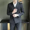 Ternos masculinos (calças blazer) Moda masculina Fashion Slim Double Breasted Business Combinete Style Style Cread Dress Wedding formal 2 Peça Conjunto