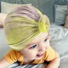 キャップ帽子タイダイ幼児の子供の女の子ボーイターバンコットンビーニーハットキャップノットソリッドソフトアクセサリーBorn231z
