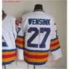 Film CCM Vintage Eishockey''nHl'' 21 Peter Forsberg Trikots genäht 27 John Wensink 33 Patrick Roy 52 Adam Foote Trikot Blau Rot Weiß Herren