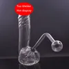 1pcs Creative Shape Hookahs Glass Oil Burner Bong Water Pipe High Quality Recycler Ashcatcher Bong with Downstem Oil Burner Pipe for Smoker Tools