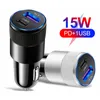 15 W 2 in 1 USB C PD Dual Port USB + Typ C Schnellladung Auto Telefon Ladegerät Adapter Telefon Lade Adapter für Xiaomi iPhone Android Telefon