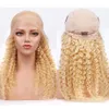 Blond 613 Deep Wave 13x4 Transparent spets frontala mänskliga hår peruker PRED PLUCKED med naturlig hårfäste