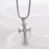 Stainless Steel Designer Cross Pendant Necklace for Men Women Couple Sweater Chain Necklaces Party Jewelry Drop Shipping YMN100