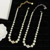 Designer Crystal Halsband Pearl Pendants Classic Golden Plated Rhinestone Halsband för kvinnor