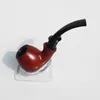 Pipa de fumar Pipa de grano de madera de cabeza redonda grande de color rojo oscuro