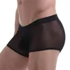 UNDUPTS ERKEK ENCE PENIS TOUCH BOXERS SEKSİ iç çamaşırı iç çamaşırları See-Through Briefs şeffaf örgü külot homme slip şeffaf jockstrap string