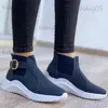 Sukienka buty 2023 Kobiety Treakers Treakers Buty platformowe poślizg na kobiecie klamra zapatos de mujer panie vulcanize duży rozmiar t231117